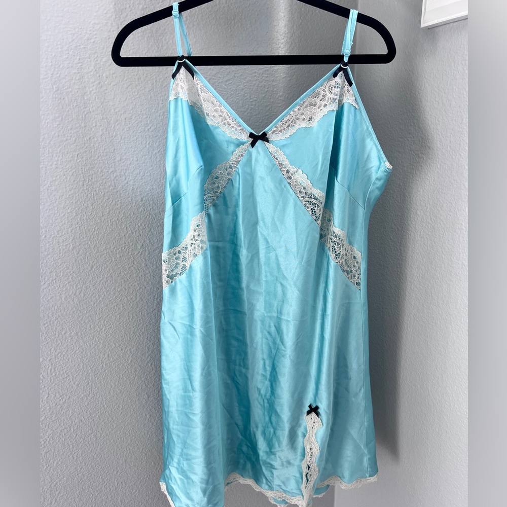 Victoria's Secret Light Blue Lace Chemise